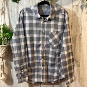 TED BAKER MENS Black White Plaid Button Down